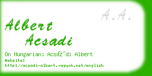 albert acsadi business card